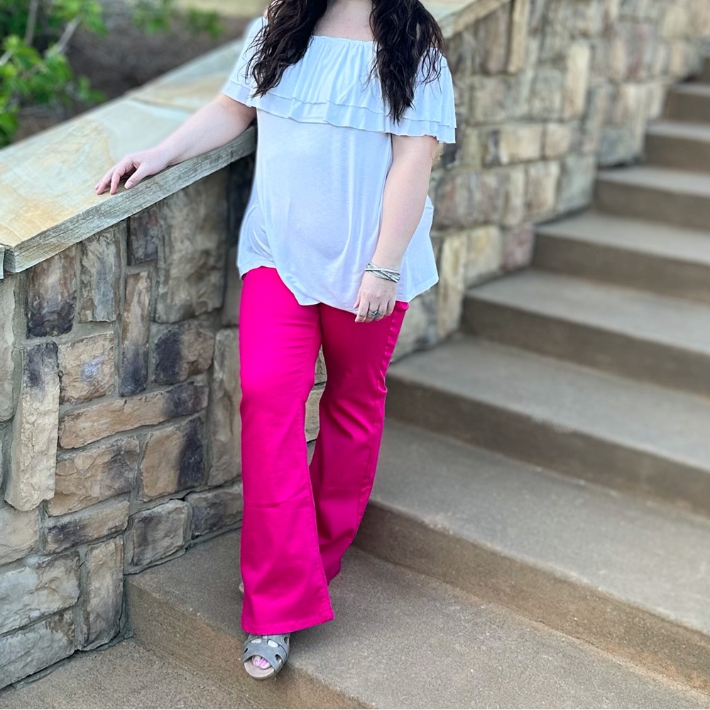 Zenana hot pink bell bottoms size XL